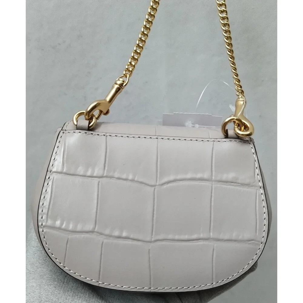 Coach Morgan Gray Brich Leather Card Holing Chain Crossbody Bag - NWT $248